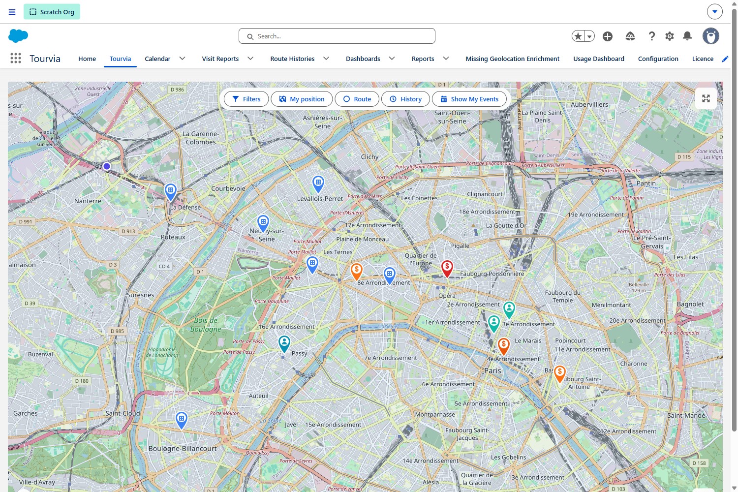 Tourvia main interface